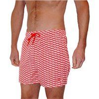 Rot-weiß gemusterte Badeshorts