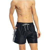 Schwarze Herren Badehose mit Logo-Streifen