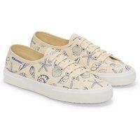 Superga 3750 Seashells Print Baumwoll-Damensneaker In Beige