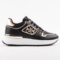 Schwarze Plateau-Sneakers mit Logo