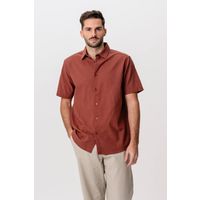 Kurzärmeliges Leinenmischhemd