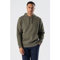Armeegrüner Baumwollmischungs-Kapuzenpullover