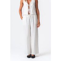 Herren Leinen Loungehose Weiß