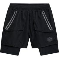 Umbro - "Pro Training Elite" Hybrid-Short für Herren (Schwarz)
