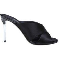 Elegante Satin-Pantoletten mit überkreuzten Riemen