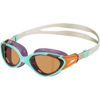 Türkis-Orangefarbene Schwimmbrille