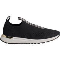 Schwarzer Strick-Slip-On-Sneaker mit Logo