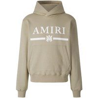 Beiger Baumwoll-Hoodie mit Logo-Print