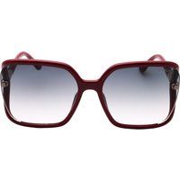 Übergroße quadratische Sonnenbrille mit Fuchsia-Rahmen