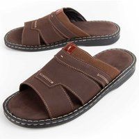 Herren Pantolette aus braunem Leder