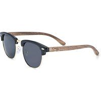 Sonnenbrille im Clubmaster-Stil mit Holzbügeln