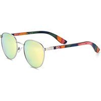 Runde Sonnenbrille mit verspiegelten Gläsern