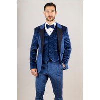 Herren 3-teiliger Hochzeitsanzug aus Paisley-Samt