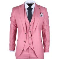 Herren 3-teiliges rosa Anzug-Set