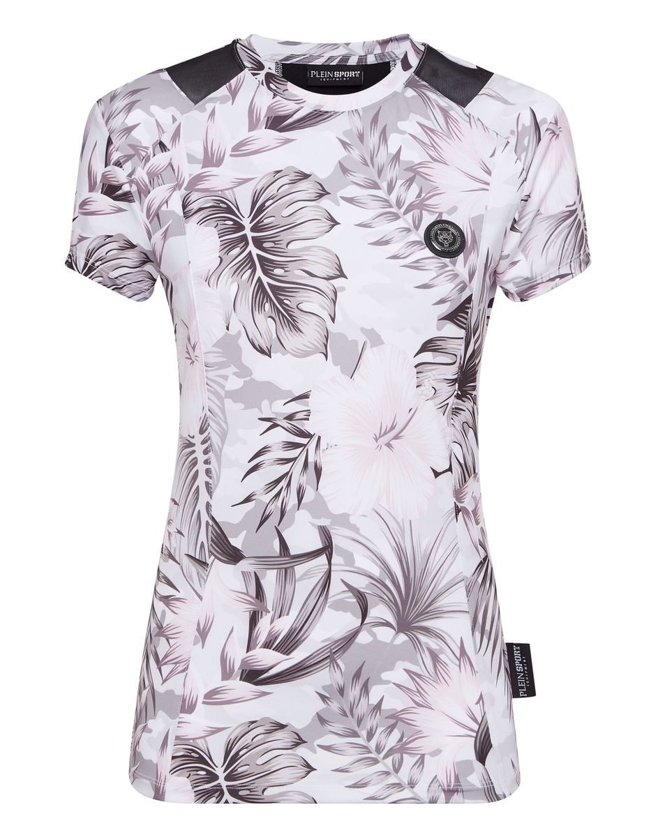 Performance-T-Shirt mit Tropenprint