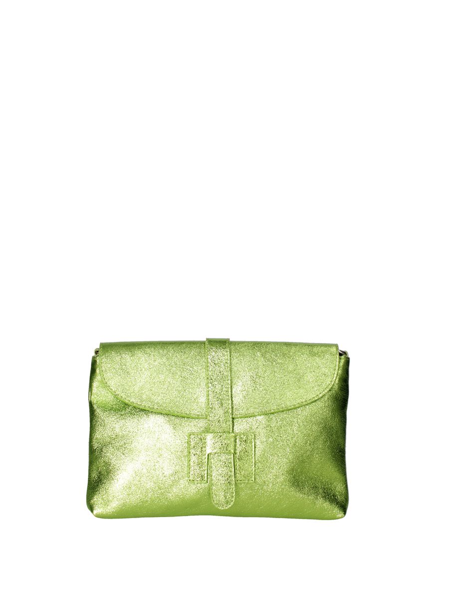 Metallic Leder Clutch-Tasche