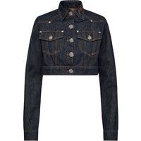 Kurze Jeansjacke mit verzierten Knöpfen