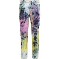 Boyfriend-Fit Jeans mit Batikmuster