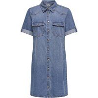 Jeanshemdkleid mit kurzen Ärmeln