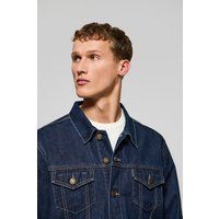 Klassische Trucker-Jeansjacke in dunkler Waschung