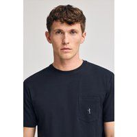 Marineblaues T-Shirt mit Tasche und Logo