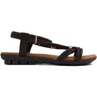 Flache Sandale mit geflochtenem Riemen und Schnalle