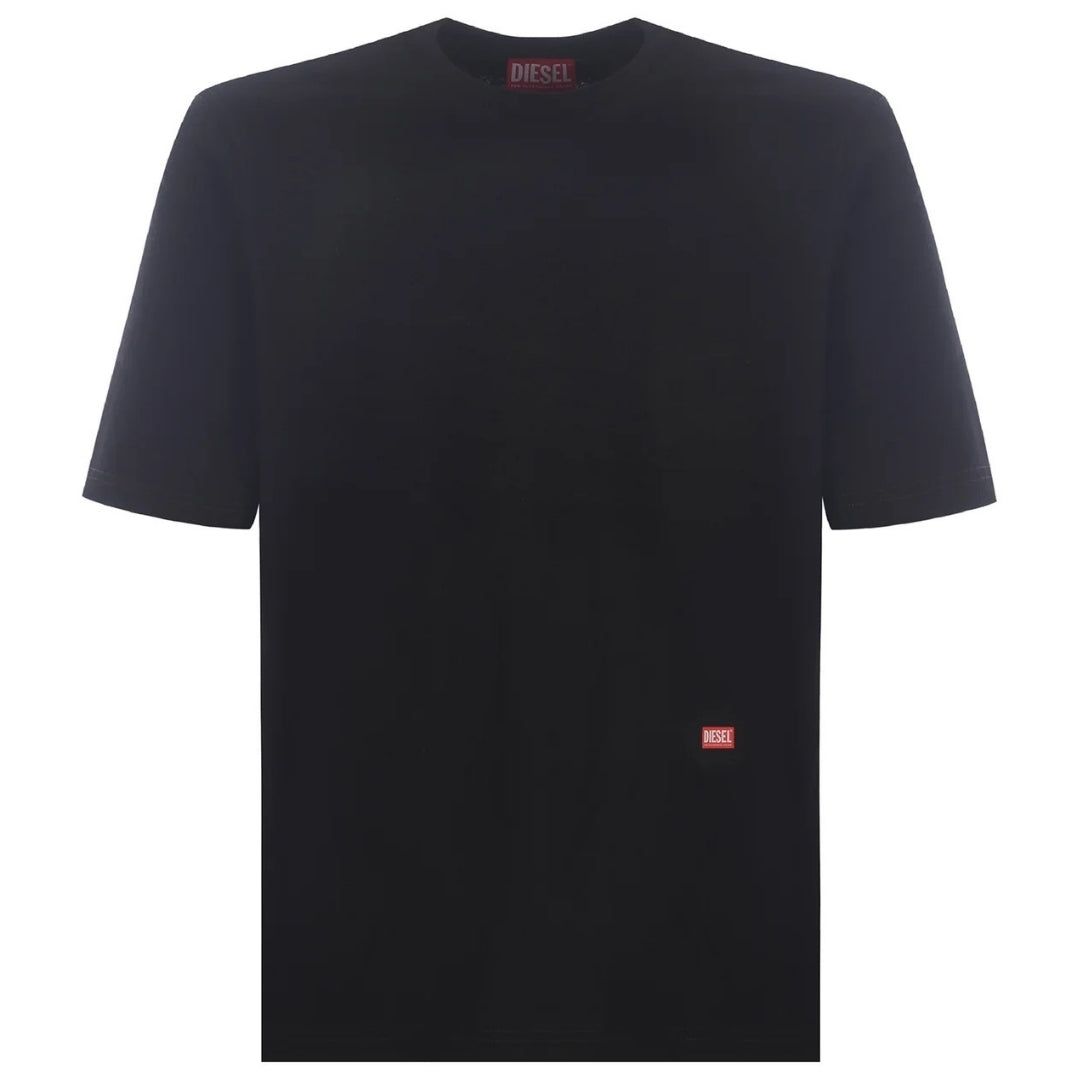 Klassisches schwarzes T-Shirt mit Rundhalsausschnitt
