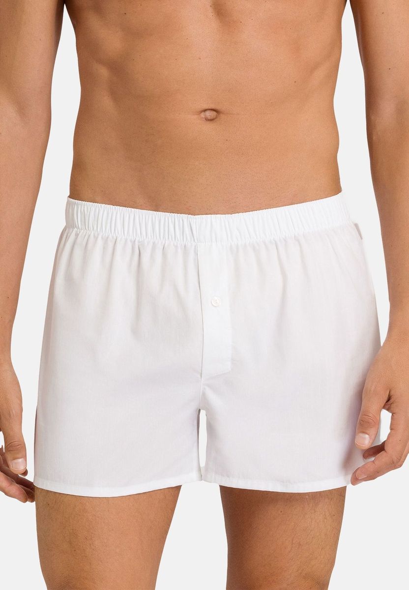 Klassische weiße gewebte Baumwoll-Boxershorts