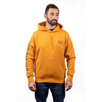 Caterpillar Markenbanner Baumwolle Herren Gelbes Kapuzensweatshirt