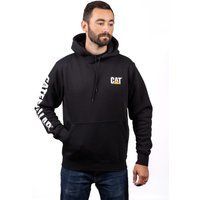 Caterpillar Markenbanner Baumwolle Herren Schwarz Kapuzensweatshirt