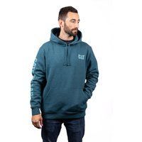 Caterpillar Markenbanner Baumwolle Herren Blau Kapuzenpullover