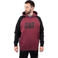Caterpillar Raglan Baumwoll Herren Rot Kapuzenpullover