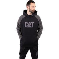 Caterpillar Raglan Baumwoll Herren Schwarz Kapuzenpullover