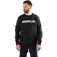 Caterpillar Mittelgewicht Rundhals Baumwoll Herren Schwarz Sweatshirt