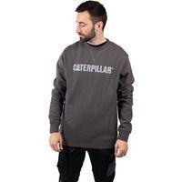 Caterpillar mittelgewichtiger Rundhals Baumwolle Herren Graues Sweatshirt