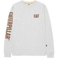 Caterpillar Markenbanner Langarm-Cotton-Herren T-Shirt in Creme