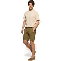 Beiges Rundhals Kurzarm T-Shirt