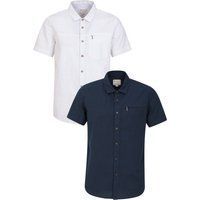 Mountain Warehouse - "Coconut" Hemd für Herren(2er-Pack) kurzärmlig (Dunkelblau/Weiß)