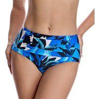 Bikinihose mit hohem Bund und Blumenmuster