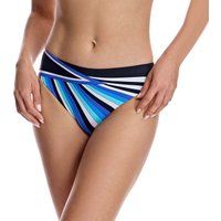 Bikinihose mit linearem Aufdruck und mittlerer Bundhöhe