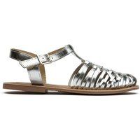 Gewebte metallische T-Riemen Sandale