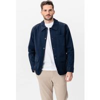 Marineblaue Twill-Hemdjacke für Herren