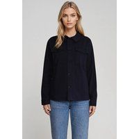 Twill-Overshirt Jacke in Marineblau