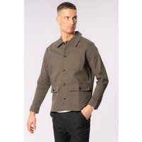 Twill-Hemdjacke in Dunkeloliv