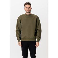 Schweres Armeegrünes Rundhals-Sweatshirt