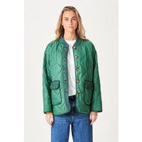 Gesteppte Jacke mit Knöpfen in Grün