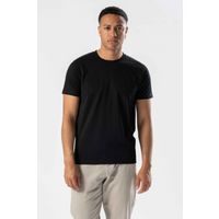 Klassisches schwarzes T-Shirt mit Rundhalsausschnitt