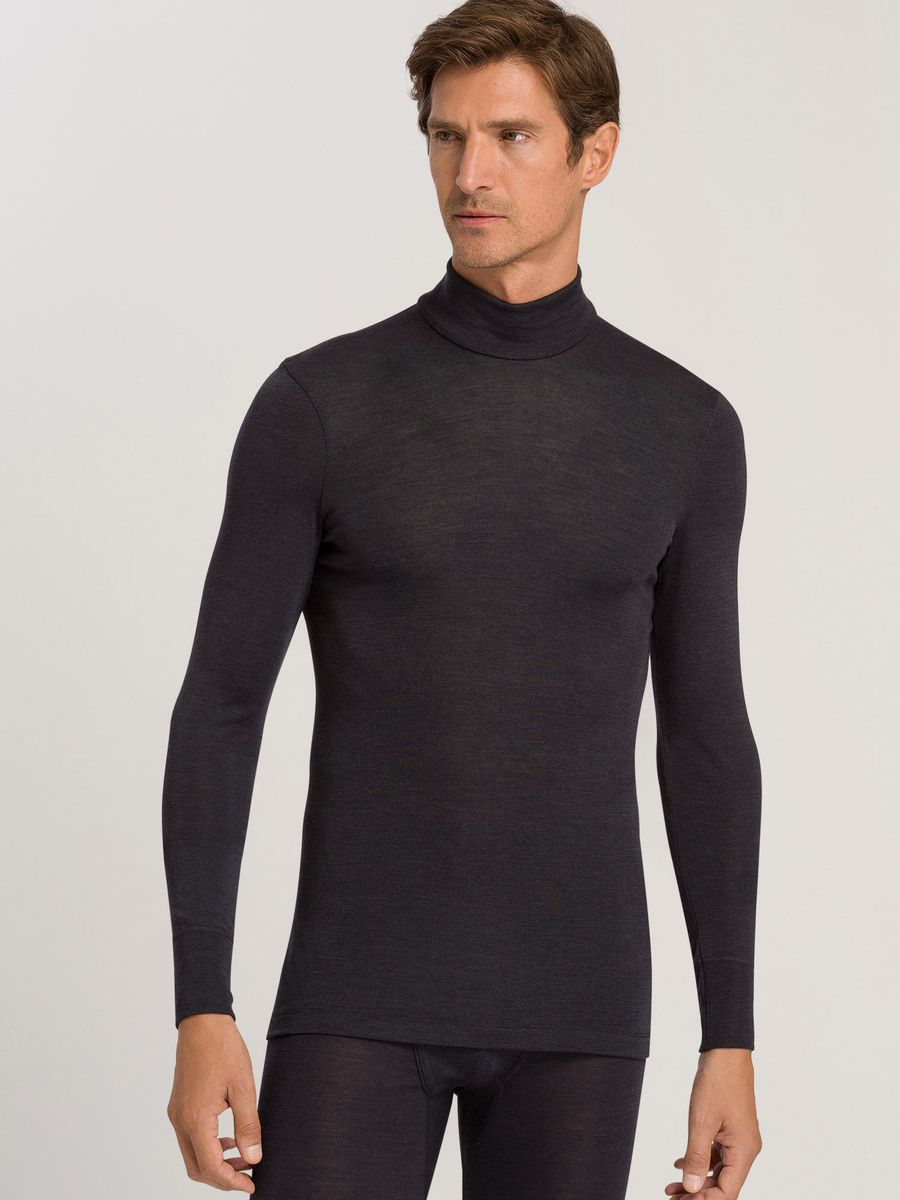 Rollkragenshirt aus Merino-Seide-Mix