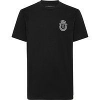 Besticktes T-Shirt mit Wappen und Rundhalsausschnitt