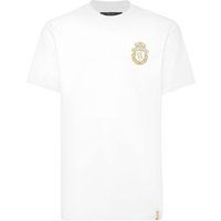 Besticktes T-Shirt mit Wappen und Rundhalsausschnitt